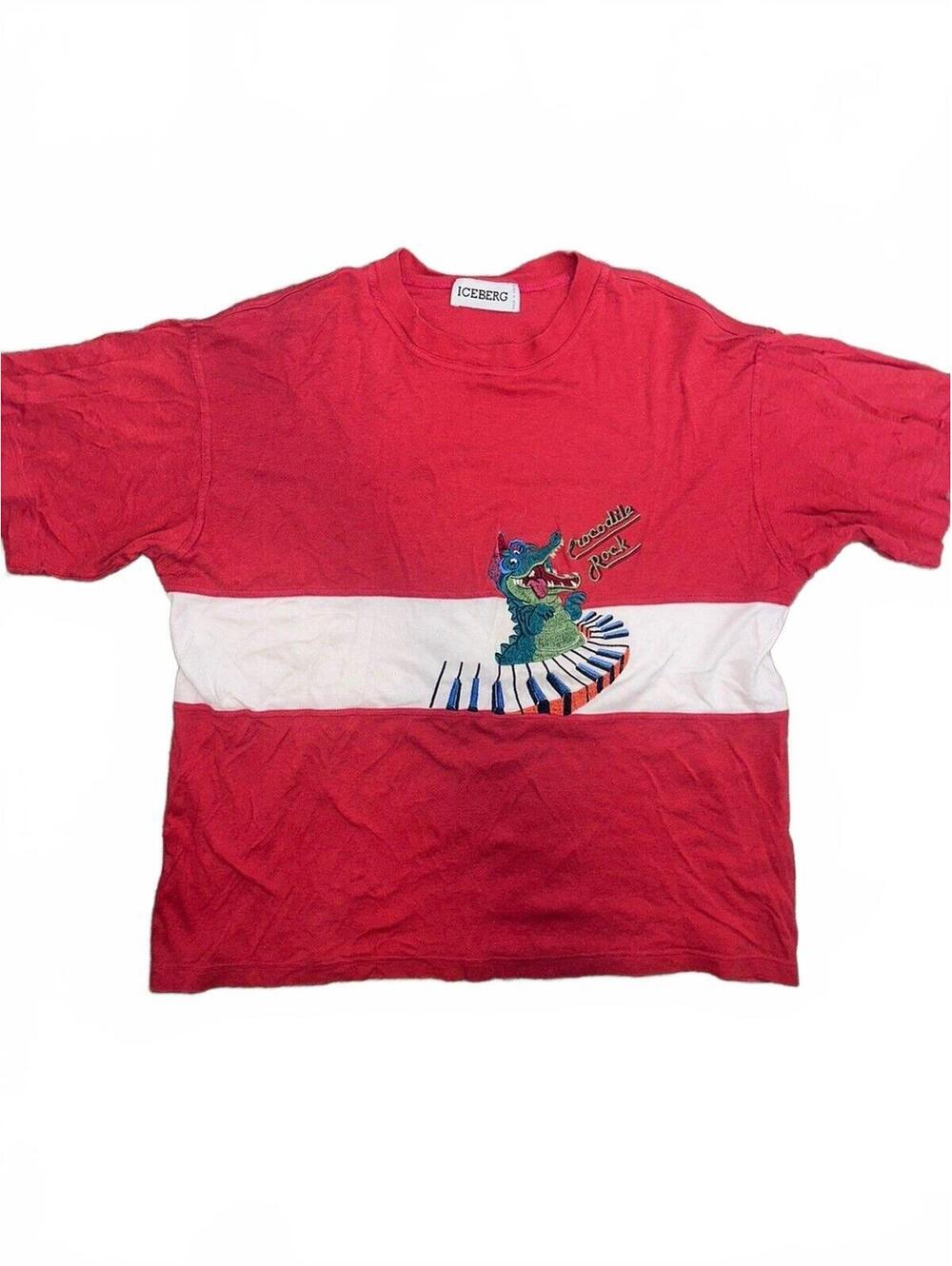 Red Iceberg Vintage Crocodile Rock Elton John Piano Y2K Tshirt SZ L